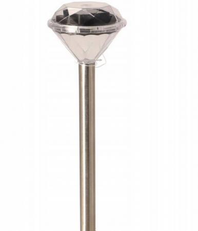 Iluminat gradina - Lampa solara Diamond din otel inoxidabil, 1LED alb, 34,5x8x8cm
