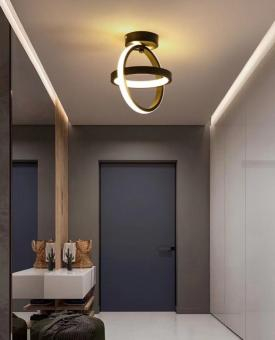 Lustre - LUSTRA LED 3 FUNCTII CERCURI NEGRU 28W