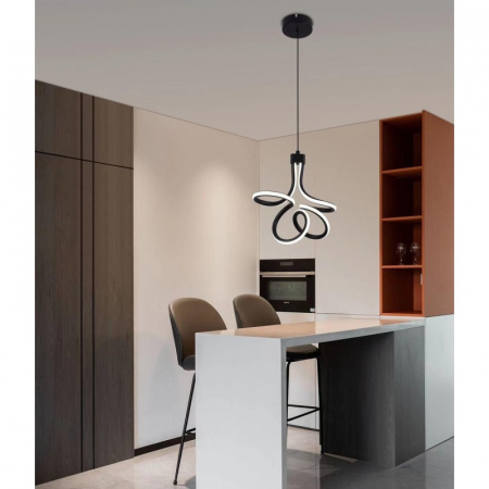 Pendule - Lustra LED 30W Negru Cu 3 Functii Lumina Rece/Calda/Neutra