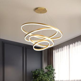 Amenajari Interioare - LUSTRA LED 4 CORPURI DIMABILA TELECOMANDA GOLD