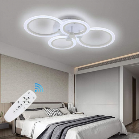 Pendule - LUSTRA LED CERCURI 56W CU 4 BRATE 3 CULORI+IR 580mm x 90mm