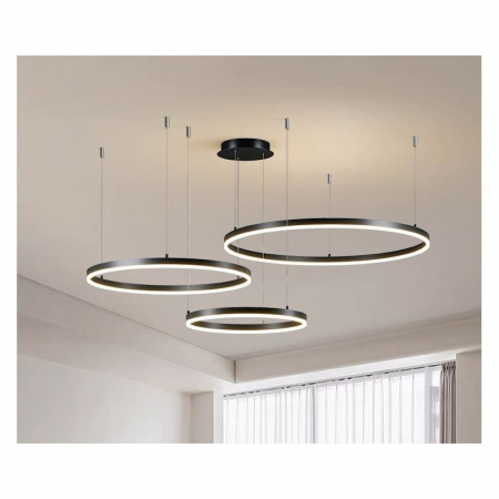 Pendule - LUSTRA LED CULOARE MARO INCHIS 3CECURI 80CM+60CM+40CM CU TELECOMANDA WIFI 2.4G