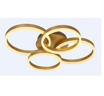 Iluminat - LUSTRA LED DIMABILA CU TELECOMANDA 3 FUNCTII GOLD 100W