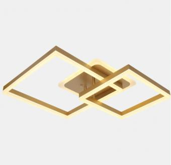 Lustre - LUSTRA LED DIMABILA CU TELECOMANDA 3 FUNCTII GOLD 100W
