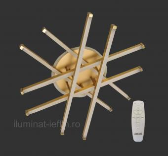 Iluminat - LUSTRA LED DIMABILA CU TELECOMANDA 3 FUNCTII GOLD 120W