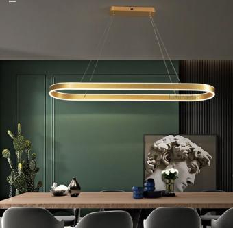 Lustre - LUSTRA LED DIMABILA CU TELECOMANDA 3 FUNCTII GOLD 120W