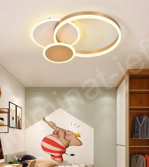 Iluminat - LUSTRA LED DIMABILA CU TELECOMANDA 3 FUNCTII GOLD 80W