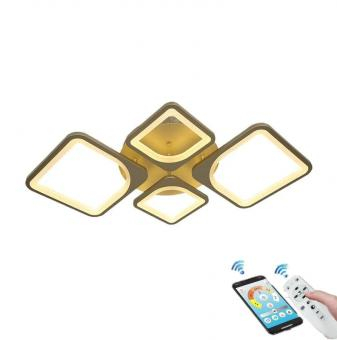 Iluminat - LUSTRA LED DIMABILA CU TELECOMANDA 3 FUNCTII GOLD 80W
