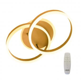 Lustre - LUSTRA LED DIMABILA CU TELECOMANDA 3 FUNCTII GOLD 90W