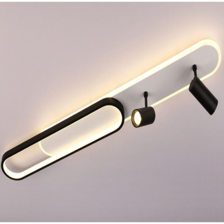Aplice - Lustra Led Neagra cu doua spoturi Carina 85w/4200lm 3000k/4000k/6500k cu Telecomanda