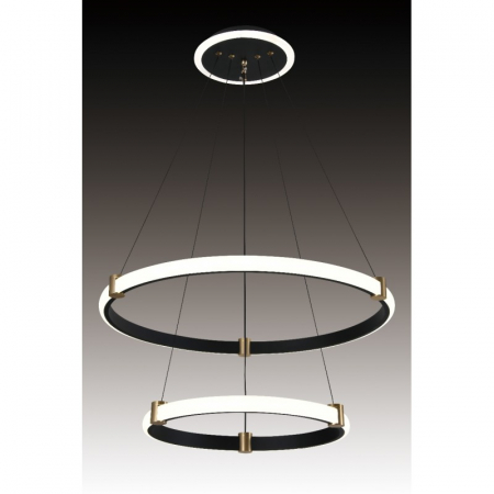 Lustra LED Negru cu 2 Cercuri [1]
