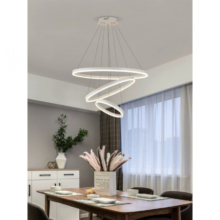 LUSTRA LED NEGRU CU TELECOMANDA WIFI 2.4G LUMINA/RECE/CALDA/NEUTRA INTENSITATE REGLABILA [2]