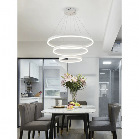 Pendule - LUSTRA LED NEGRU CU TELECOMANDA WIFI 2.4G LUMINA/RECE/CALDA/NEUTRA INTENSITATE REGLABILA