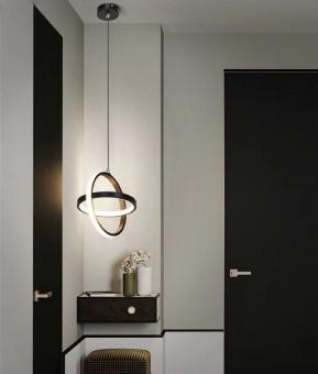 Lustre - LUSTRA LED SUSPENDATA RINGS NEGRU 26W