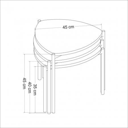 MASA DE CAFEA, PAL MELAMINAT, ALB, NATUR SI ANTRACIT, SET 3 PIESE, 45X45/40/35 CM, LENNY, MINAR [1]