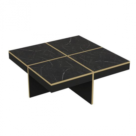 Living - MASA DE CAFEA, PATRATA, PAL MELAMINAT, NEGRU, 90X90X35 CM, ROYAL, MINAR