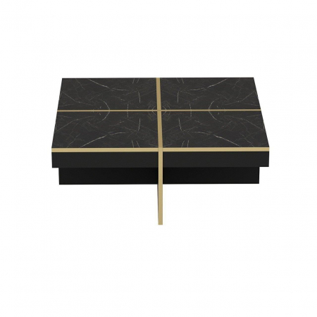 MASA DE CAFEA, PATRATA, PAL MELAMINAT, NEGRU, 90X90X35 CM, ROYAL, MINAR [3]