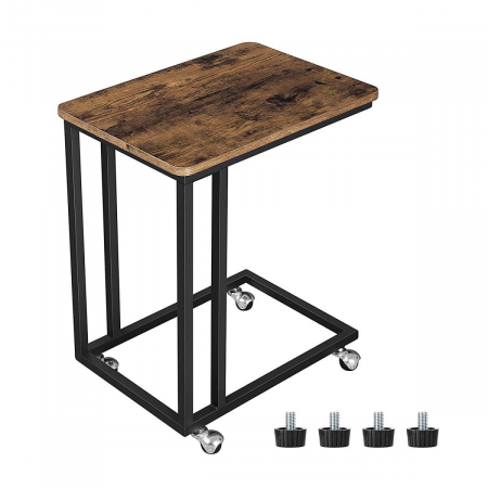 MASA DE CAFEA, VASAGLE, PE ROTI, PAL SI METAL, MARO RUSTIC, 50X35X61 CM [7]
