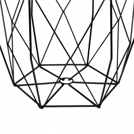 MASA HEXAGONALA CU COS DEPOZITARE, MDF, BAZA METALICA, NEGRU SI NATUR, 32/40.5X38.5 CM, SPRINGOS [3]