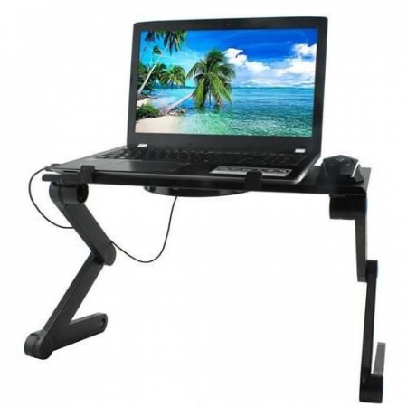 MASA PENTRU LAPTOP, PLIABILA, AJUSTABILA, VENTILATOR CU USB, MOUSE PAD DETASABIL, 48X27X48 CM, ISOTRADE [16]