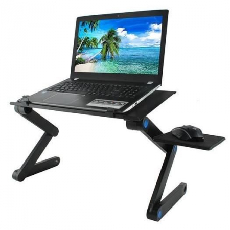 MASA PENTRU LAPTOP, PLIABILA, AJUSTABILA, VENTILATOR CU USB, MOUSE PAD DETASABIL, 48X27X48 CM, ISOTRADE [22]