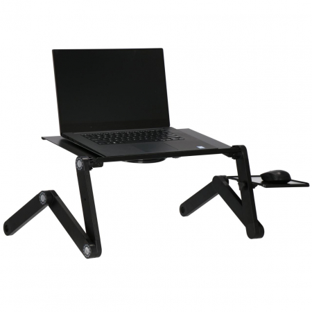 MASA PENTRU LAPTOP, PLIABILA, AJUSTABILA, VENTILATOR CU USB, MOUSE PAD DETASABIL, NEGRU, 48X26X49 CM, SPRINGOS [7]