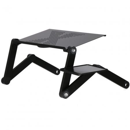 MASA PENTRU LAPTOP, PLIABILA, AJUSTABILA, VENTILATOR CU USB, MOUSE PAD DETASABIL, NEGRU, 48X26X49 CM, SPRINGOS [5]