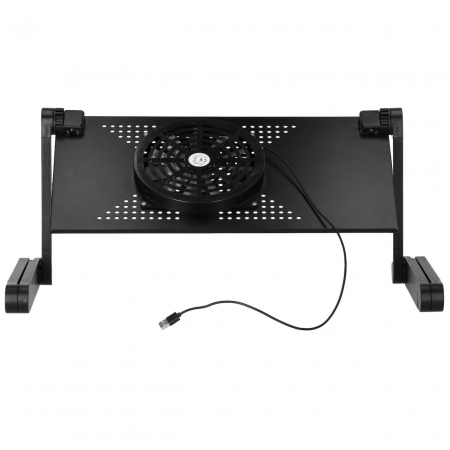 MASA PENTRU LAPTOP, PLIABILA, AJUSTABILA, VENTILATOR CU USB, MOUSE PAD DETASABIL, NEGRU, 48X26X49 CM, SPRINGOS [9]