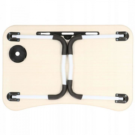 MASA PENTRU LAPTOP, PLIABILA, SUPORT PAHAR, MDF, METAL, PE, BEJ, 60X40X27 CM, SPRINGOS [5]