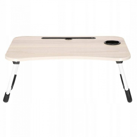 MASA PENTRU LAPTOP, PLIABILA, SUPORT PAHAR, MDF, METAL, PE, BEJ, 60X40X27 CM, SPRINGOS [2]