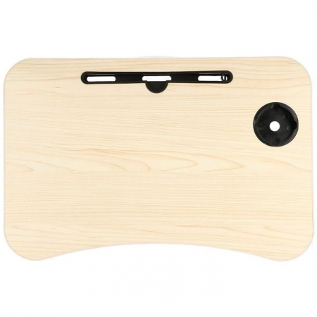MASA PENTRU LAPTOP, PLIABILA, SUPORT PAHAR, MDF, METAL, PE, CREM, 60X40X27 CM, SPRINGOS [6]