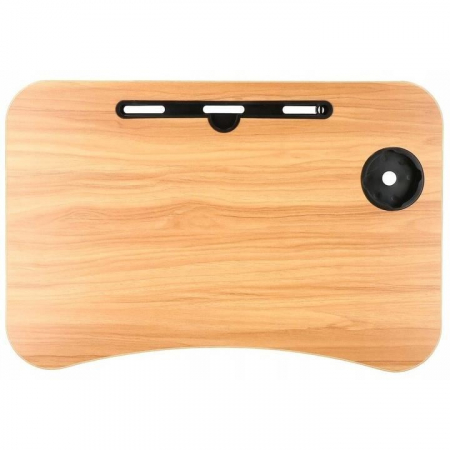 MASA PENTRU LAPTOP, PLIABILA, SUPORT PAHAR, MDF, METAL, PE, NATUR, 60X40X27 CM, SPRINGOS [6]