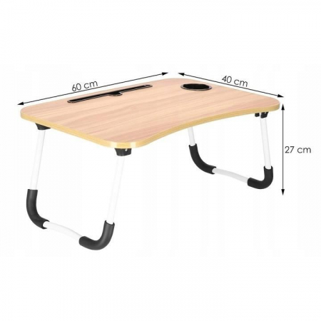 MASA PENTRU LAPTOP, PLIABILA, SUPORT PAHAR, MDF, METAL, PE, NATUR, 60X40X27 CM, SPRINGOS [3]