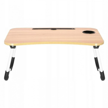 MASA PENTRU LAPTOP, PLIABILA, SUPORT PAHAR, MDF, METAL, PE, NATUR, 60X40X27 CM, SPRINGOS [2]