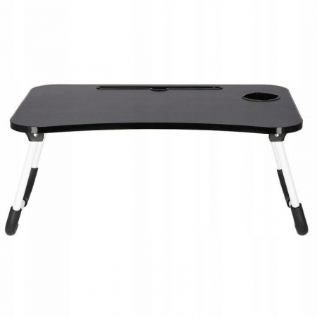 MASA PENTRU LAPTOP, PLIABILA, SUPORT PAHAR, MDF, METAL, PE, NEGRU, 60X40X27 CM, SPRINGOS [2]