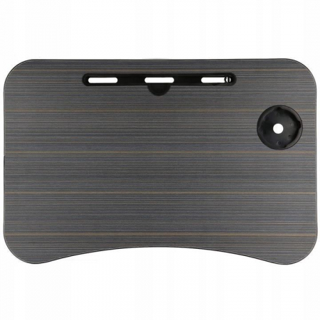 MASA PENTRU LAPTOP, PLIABILA, SUPORT PAHAR, MDF, METAL, PE, NEGRU, 60X40X27 CM, SPRINGOS [5]