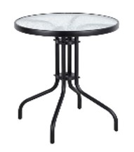 Scaune gradina si sezlonguri - Masa rotunda cu blat din sticla pentru curte, gradina, terasa sau balcon, diametru 60cm