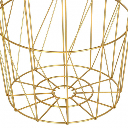 MASA ROTUNDA CU COS DEPOZITARE, MDF, BAZA METALICA, AURIU SI NATUR, 26.5/35X40 CM, SPRINGOS [3]