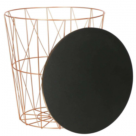 MASA ROTUNDA CU COS DEPOZITARE, MDF, BAZA METALICA, CUPRU SI NEGRU, 26.5/35X40 CM, RINO, SPRINGOS [6]