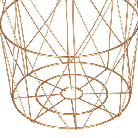 MASA ROTUNDA CU COS DEPOZITARE, METALICA, AURIU ROZ, 26.5/35X40 CM, LOFT, SPRINGOS [4]