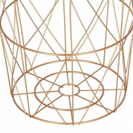 MASA ROTUNDA CU COS DEPOZITARE, METALICA, AURIU ROZ, 30.5/40X45 CM, LOFT, SPRINGOS [4]