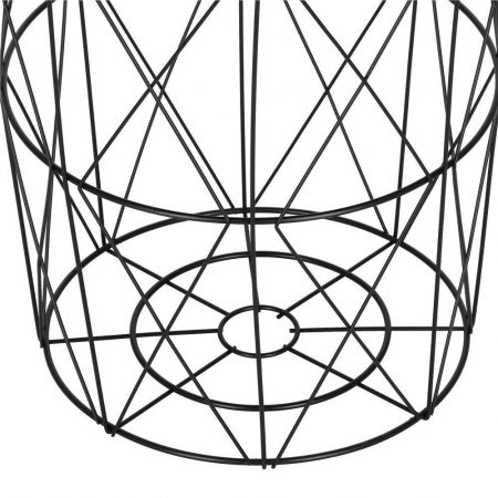 MASA ROTUNDA CU COS DEPOZITARE, METALICA, NEGRU, 26.5/35X40 CM, LOFT, SPRINGOS [4]