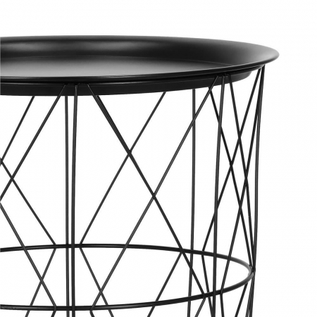MASA ROTUNDA CU COS DEPOZITARE, METALICA, NEGRU, 26.5/35X40 CM, LOFT, SPRINGOS [5]