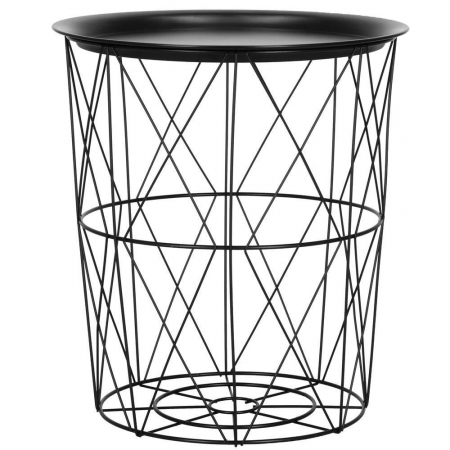 MASA ROTUNDA CU COS DEPOZITARE, METALICA, NEGRU, 26.5/35X40 CM, LOFT, SPRINGOS [3]