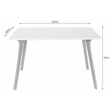 MASA STIL SCANDINAV, ARTOOL, DREPTUNGHIULARA, MDF SI LEMN, NEGRU, 120X80X74 CM [2]