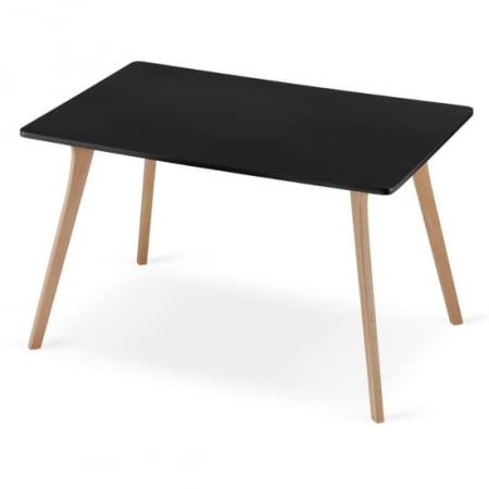Mese - MASA STIL SCANDINAV, ARTOOL, DREPTUNGHIULARA, MDF SI LEMN, NEGRU, 120X80X74 CM