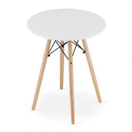 Mese - MASA STIL SCANDINAV, ARTOOL, ROTUND, MDF SI LEMN, ALB, 60X72 CM