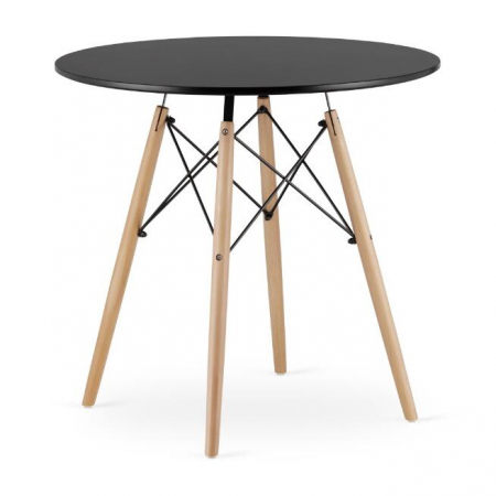 MASA STIL SCANDINAV, ARTOOL, ROTUND, MDF SI LEMN, NEGRU, NATUR, 80X72 CM [1]