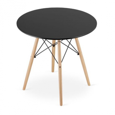 Mese - MASA STIL SCANDINAV, ARTOOL, ROTUND, MDF SI LEMN, NEGRU, NATUR, 80X72 CM