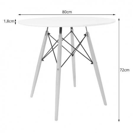 MASA STIL SCANDINAV, ARTOOL, ROTUND, MDF SI LEMN, NEGRU, NATUR, 80X72 CM [2]